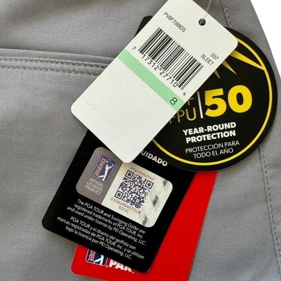 NWT PGA TOUR 17" Golf Skort with Comfort Stretch Waistband, Sleet, Size 8 - Picture 6 of 9